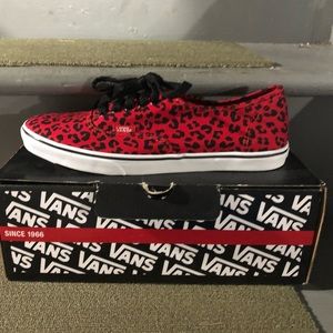 Vans red leopard sneakers